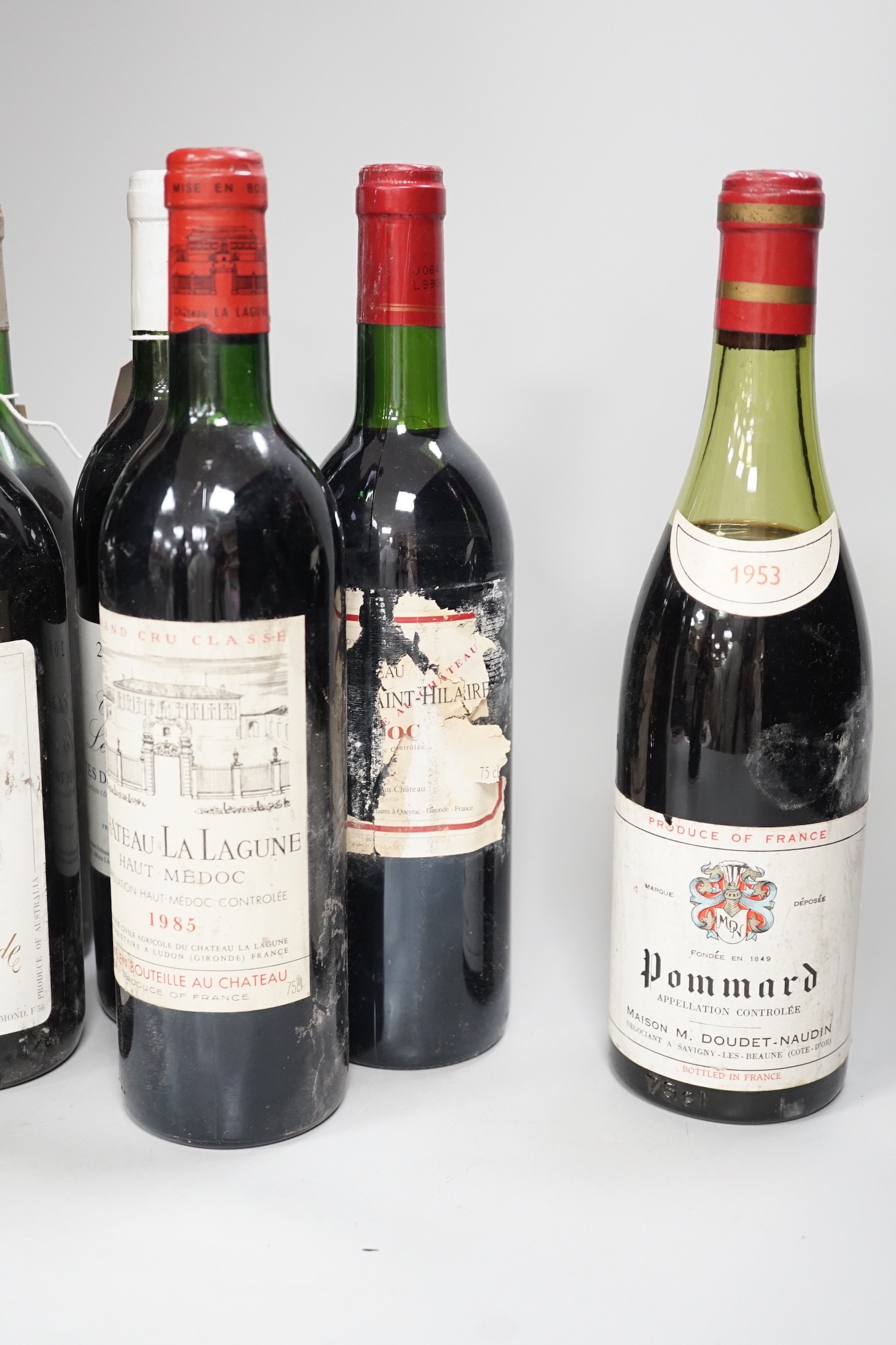 Seven various bottles of claret and others